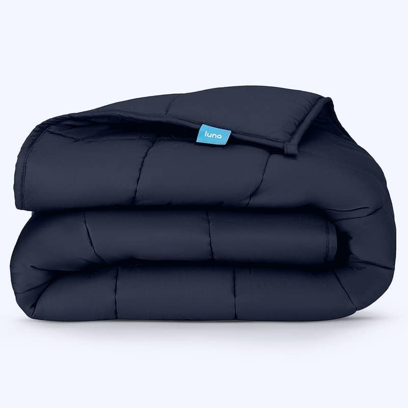 Cooling Weighted Blankets for Adults - 100% Lyocell Rayon Soft Blanket Back to School Dorm Room Essentials - Travel Relaxation Gifts [20 Lbs Queen 60" X 80"] [Indigo] - Imported