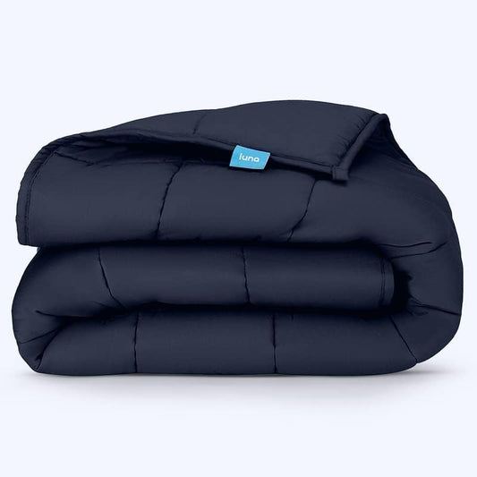 Cooling Weighted Blankets for Adults - 100% Lyocell Rayon Soft Blanket Back to School Dorm Room Essentials - Travel Relaxation Gifts [20 Lbs Queen 60" X 80"] [Indigo] - Imported