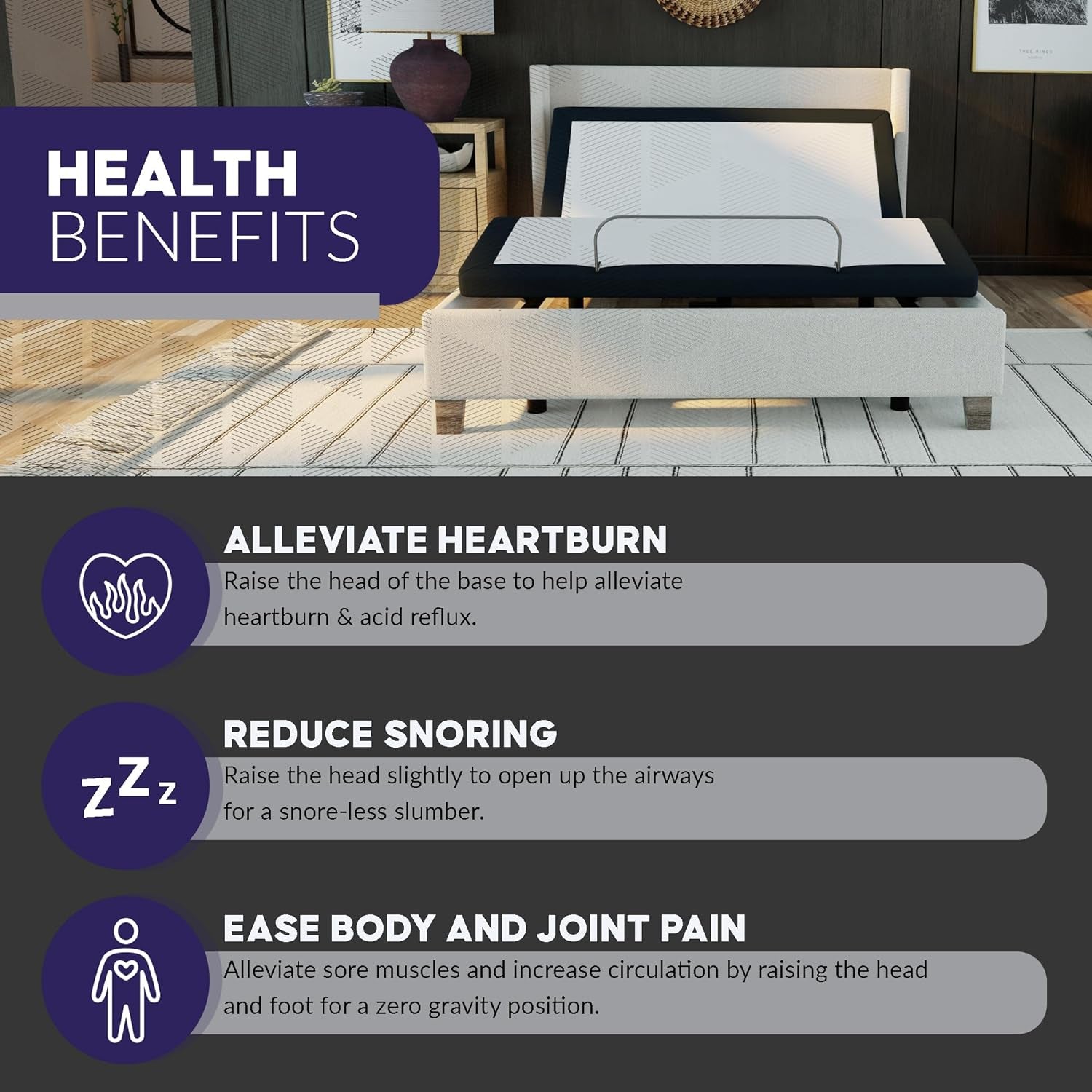King Adjustable Bed Base Frame with Head and Foot Incline, Wireless Remote Control, Easy Assembly, and 10 Year Warranty